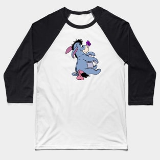 Donkey with Awareness Ribbon Butterfly (Purple) Baseball T-Shirt